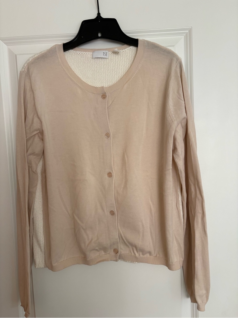 TSE Women's Light Beige Button-Front Cardigan